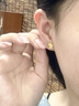 中國黃金雪花黃金耳釘女士足金耳飾生日禮物送女友老婆結婚紀念日精致高級 【甜蜜告白】足金雪花耳釘 曬單實(shí)拍圖