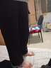 PMOG美式加絨加厚工裝褲女秋冬新款高腰系帶垂感寬松直筒休閑闊腿褲子 9144黑色（加絨） L [100110斤] 曬單實(shí)拍圖