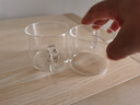 金灶（KAMJOVE）玻璃水杯透明茶杯品茗杯新款帶把玻璃杯耐高溫小茶杯花茶杯套裝 透明玻璃小茶杯 120ml 4只 曬單實(shí)拍圖