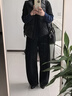 優(yōu)衣庫女裝男裝寬松廓形牛仔褲/彎刀鐮刀褲子25秋冬新款479000 69 藏青色 25 /160/64A 曬單實(shí)拍圖