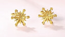 周六福黃金耳釘女雪花耳圈耳飾生日禮物計價(jià)A099578 一對 約1.48g  曬單實(shí)拍圖