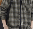 大嘴猴（paul frank）長(cháng)袖襯衫男士秋冬季格子襯衣男休閑工裝外套男裝上衣 咖色 L 曬單實(shí)拍圖