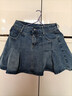 個(gè)性牛仔短裙女薄款春夏季新款爆款高腰設計感a字包臀百褶牛仔裙 復古懷舊 L 曬單實(shí)拍圖