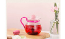 怡萬(wàn)家（iwaki）茶壺耐熱玻璃茶具茶水分離壺咖啡壺茶漏壺花茶壺 櫻花粉 400ml 曬單實(shí)拍圖