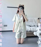 森上優(yōu)集睡衣三件套女春夏季款口袋短袖短褲休閑開(kāi)衫薄款可外穿冰絲家居服 流光綠冰絲睡衣三件套【L】 曬單實(shí)拍圖