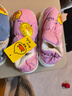 小黃鴨兒童棉鞋冬季男女童卡通可愛(ài)包跟棉鞋居家室內外保暖寶寶鞋 【升級版】粉紅 12 36/37(平常穿35/36碼) 曬單實(shí)拍圖