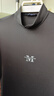 奧德里奇短袖T恤男士中青年時(shí)尚潮流半高領(lǐng)打底衫韓版修身印花絲光棉順滑透氣半袖打底上衣 黑色 L 曬單實(shí)拍圖