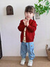 小豬彼特女童套裝秋裝連衣裙兒童2025新款春秋紅色絲絨裙子女大童針織開(kāi)衫 19800紅色 140 cm 曬單實(shí)拍圖