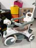 貝趣兒童三輪車(chē)1-3歲腳踏車(chē)寶寶遛娃神器嬰兒推車(chē)溜溜車(chē)三合一手推車(chē) 【安全護欄+靠背+轉向手推桿】 綠 推騎兩用0-6歲溜娃小孩自行車(chē) 曬單實(shí)拍圖
