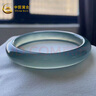 中國黃金（CHINA GOLD）玉髓鐲子寬面淡藍色冰種庫里藍玉鐲子情人節禮物 56圈口 曬單實(shí)拍圖