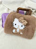 參趣Kitty手提豹紋充電熱水袋冬季捂手便攜暖手暖肚子可愛(ài)暖寶寶女生 咖色KT【細膩絨布材質(zhì)+15min快充】 曬單實(shí)拍圖