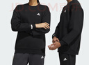 adidas情侶款寬松抓絨圓領(lǐng)長(cháng)袖衛衣套頭衫男女秋季阿迪達斯輕運動(dòng) 黑色/白   XL 曬單實(shí)拍圖