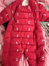 紅唇珊嬰兒連體衣冬季加厚爬爬服連帽外出服新款羽絨棉服套裝新生兒衣服 大紅 曬單實(shí)拍圖