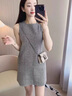 她芙（tafu）品牌女裝法式復(fù)古無袖連衣裙女2025夏季新款小個(gè)子寬松短款背心裙 黑色 M 曬單實(shí)拍圖