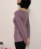 莫代爾發(fā)熱保暖內衣女肌底衣加絨加厚帶胸墊低領(lǐng)打底衫秋衣秋褲套裝 黑色【套裝：上衣 褲子】 雙面德 L 體重118-135斤 曬單實(shí)拍圖