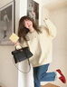 翊尚美毛衣女秋冬新款2025年小個(gè)子寬松慵懶風(fēng)針織衫內搭高級感套頭上衣 米白色 【不顯臃腫抗起球】 均碼 【推薦80-140斤】 曬單實(shí)拍圖