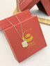 中國黃金（CHINA GOLD）小方糖銀項鏈女款和田玉吊墜玉墜子生日禮物女士送女友老婆閨蜜 【和田玉】小方糖項鏈 曬單實拍圖