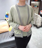 俞兆林（YUZHAOLIN）媽媽春裝兩件套裝中年婦女春季針織衫上衣中老年女裝薄款外套開衫 A2H3zlt 綠色（兩件套） M 【建議95斤以內(nèi)】 曬單實拍圖