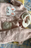 歐孕（OUYUN）兒童睡衣秋冬新款珊瑚絨男女童加厚家居服寶寶保暖套裝可外穿 萌粉兔【居家舒適 出門(mén)好看】 100cm 曬單實(shí)拍圖