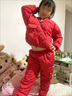 鸞雀翔女小童冬裝加絨加厚男女寶寶冬季套裝兒童小孩子保暖棉襖兩件套 紅色套裝 100 cm建議體重28-32斤 年齡3-4歲 曬單實(shí)拍圖