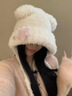 蘇木佰（SOMUBAY）小熊套頭帽子女秋冬季2025新款毛絨帽子保暖加厚護耳雷鋒帽毛茸茸 白色星星 M（54-58cm） 曬單實(shí)拍圖