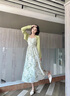 妍莉芬（yanlifen）綠色小清新夏季吊帶連衣裙森系法式桔梗長裙子女2024春裝新款套裝 開衫+吊帶裙【套裝】 40/45kg/S 曬單實(shí)拍圖