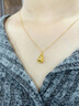 中國(guó)黃金（CHINA GOLD）福祿雙全黃金項(xiàng)鏈女足金葫蘆吊墜七夕情人節(jié)禮物送女友老婆紀(jì)念 足金吊墜+贈(zèng)s925金色鏈 曬單實(shí)拍圖