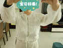 兆君2024春夏真絲新款時尚剪花短款外套女優(yōu)雅花邊超薄桑蠶絲上衣 白色 L 曬單實拍圖