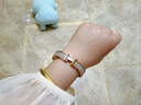 愛(ài)馬仕（HERMES）手鐲女士新款合金琺瑯手鏈手鐲窄款經(jīng)典H扣手鐲生日禮物 灰色玫瑰金扣 GM18cm 曬單實(shí)拍圖