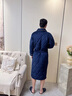 莫代爾夾棉睡袍男加肥加大碼冬季加絨加厚三層夾棉男款睡衣浴袍 2142寶藍 5XL (215-245斤) 曬單實(shí)拍圖
