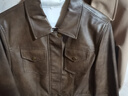 范思藍恩摩登墨影 棕色短款復古美拉德皮衣外套女春裝24FS11081 咖色 S 曬單實(shí)拍圖