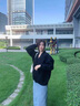 DAVEY MODE感軟糯黑色v領(lǐng)針織開衫女秋冬加厚寬松慵懶毛衣外套上衣外搭 黑色【zt】 M 建議95-105 曬單實拍圖