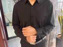 羅蒙高檔長(cháng)袖襯衫男春季免燙抗皺中年男士商務(wù)休閑垂感襯衣上衣服男裝 9927藏青色（長(cháng)袖常規款） XL 曬單實(shí)拍圖