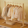 曼好時(shí)實(shí)木掛衣架落地寶寶矮衣帽架臥室孩子床邊放衣服神器可折疊曬衣架 80*82兒童衣帽架【直桿款】 曬單實(shí)拍圖