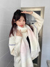 恒源祥漸變羊毛圍巾女生冬季夢(mèng)幻彩虹色保暖披肩圍脖禮盒裝送女友 [暖心3件套]彩虹圍巾+搖粒絨1 曬單實(shí)拍圖