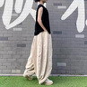 雙層棉砂洗磨毛柔軟24春夏棉麻女裝新品自制百搭旅行文藝女式背心 素白（砂洗磨毛） 均碼 曬單實(shí)拍圖