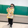 G.DUCKKIDS小黃鴨童裝男童外套春秋裝2023新款兒童夾克中小童風衣男寶寶棒球 綠色小熊夾棉加厚 80 曬單實拍圖