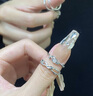 花影（HUAYING）輕奢銀鉆石情侶戒指女對戒活口表白紀念日生日禮物送男女朋友 [3顆真鉆石]荊棘玫瑰對戒+禮盒 曬單實拍圖