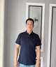 恒源祥100%純棉t恤男士短袖夏季商務(wù)休閑中年爸爸裝polo衫翻領(lǐng)刺繡體恤 【短袖款】霧霾藍 XL 180碼 曬單實拍圖