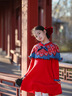 年衣童裝兒童連衣裙2025秋冬新款女童拜年服寶寶旗袍裙 年衣紅 130cm【建議50-60斤】 曬單實(shí)拍圖