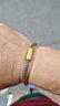 power ionics派恩潮牌小眾原創(chuàng  )男女網(wǎng)紋負離子硅膠礦物手環(huán)不生銹刻字鈦鋼手鏈 金色網(wǎng)紋 大碼(手腕周長(cháng)16-18厘米) 曬單實(shí)拍圖