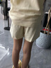 G.DUCKKIDS童裝女童夏裝套裝24新款兒童衣服女夏季洋氣女大童短袖短褲運(yùn)動(dòng)裝 杏色 150 適合140-150cm年齡11-12歲 曬單實(shí)拍圖