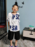 AN童裝男童夏裝套裝2025新款兒童夏季短袖衣服中大童酷帥時(shí)髦炸街潮 白色 140 (建議身高135cm左右) 曬單實(shí)拍圖