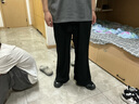 GQWWQX中國風男裝墜感裙褲漢服唐裝亞麻褲寬松棉麻闊腿褲復古直筒長褲 K176黑色 2XL (150-170斤) 曬單實拍圖