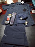 保安工作服速干服套裝男夏季藍黑保安制服物業(yè)門(mén)衛短袖彈力作訓服 藍色速干服夏短套裝 170/L 曬單實(shí)拍圖