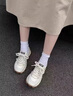 ASH BLONDE隱形增高老爹鞋女2024新款韓版透氣夏款跑步運動(dòng)厚底休閑鞋子 米色 35 曬單實(shí)拍圖