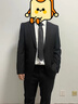GOKU西裝套裝男黑色商務(wù)男士西服高檔紳士職業(yè)正裝三件套求職面試工作 黑色雙扣西裝+襯衫+褲子+領(lǐng)帶 180A （144-155斤） 曬單實(shí)拍圖