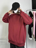 柏銘臣圓領(lǐng)長(cháng)袖T恤男春秋季潮牌男生上衣服潮流新款重磅內搭打底衫男 酒紅色 M【建議95-115斤】 曬單實(shí)拍圖