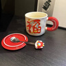 啟諾紅色水杯龍年新年款陶瓷馬克杯帶蓋勺家用情侶杯伴手禮杯子送禮品 紅色福來400ml+貼紙 曬單實拍圖