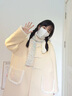 凱安尼牛角扣大衣小個(gè)子2024新款高級(jí)感小眾連帽中長(zhǎng)款毛呢外套女 奶黃色 L 曬單實(shí)拍圖